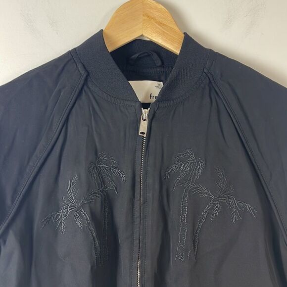Aritzia Wilfred Free Black Embroidered Bomber Jacket XS - Picture 2 of 7